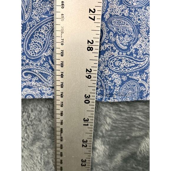 Cremieux Classics Men's Shirt L Blue Paisley Long Sleeve Button Down Cotton - Picture 9 of 10